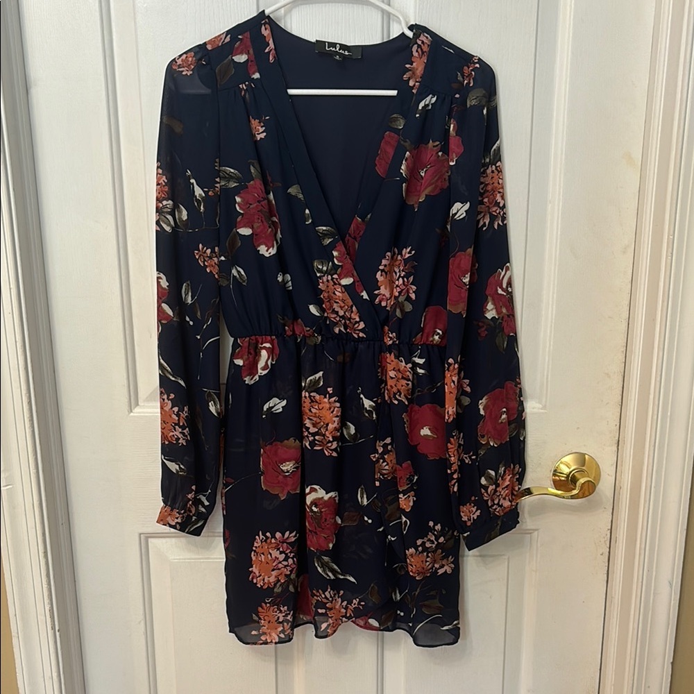 Lulu's Floral Mini Dress - Black and Red